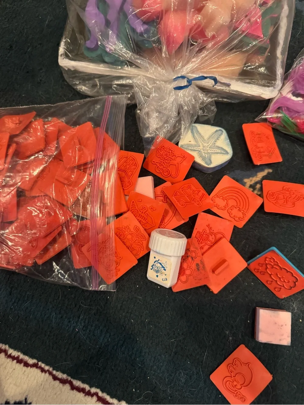 Crayola Foam and Rubber Stamp Assortment with Red and Blue Pads